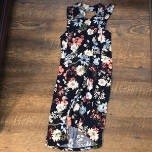 Navy Blue and Floral Dress